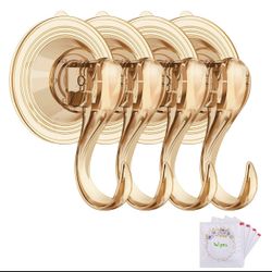 Suction Cup Hooks, Small Brown Reusable Heavy Duty Vacuum Suction Cup Hooks  4 packs