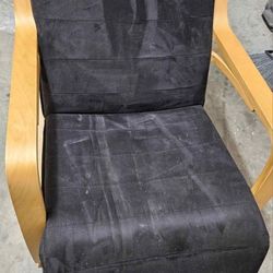 Wooden Rocker Chair w/Black Fabric