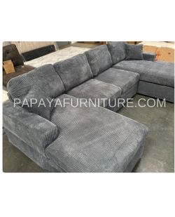 New Plush U-Shaped Sectional, Sectionals, Sofa, Modular Sectional, Couch, Sofa, Sectional With Chaise, Double Chaise Sofa, Grey Sofa, Grey Couch