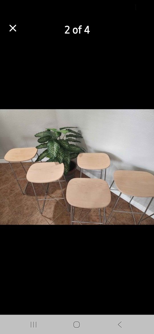 Metal/wood Stool 30"tall