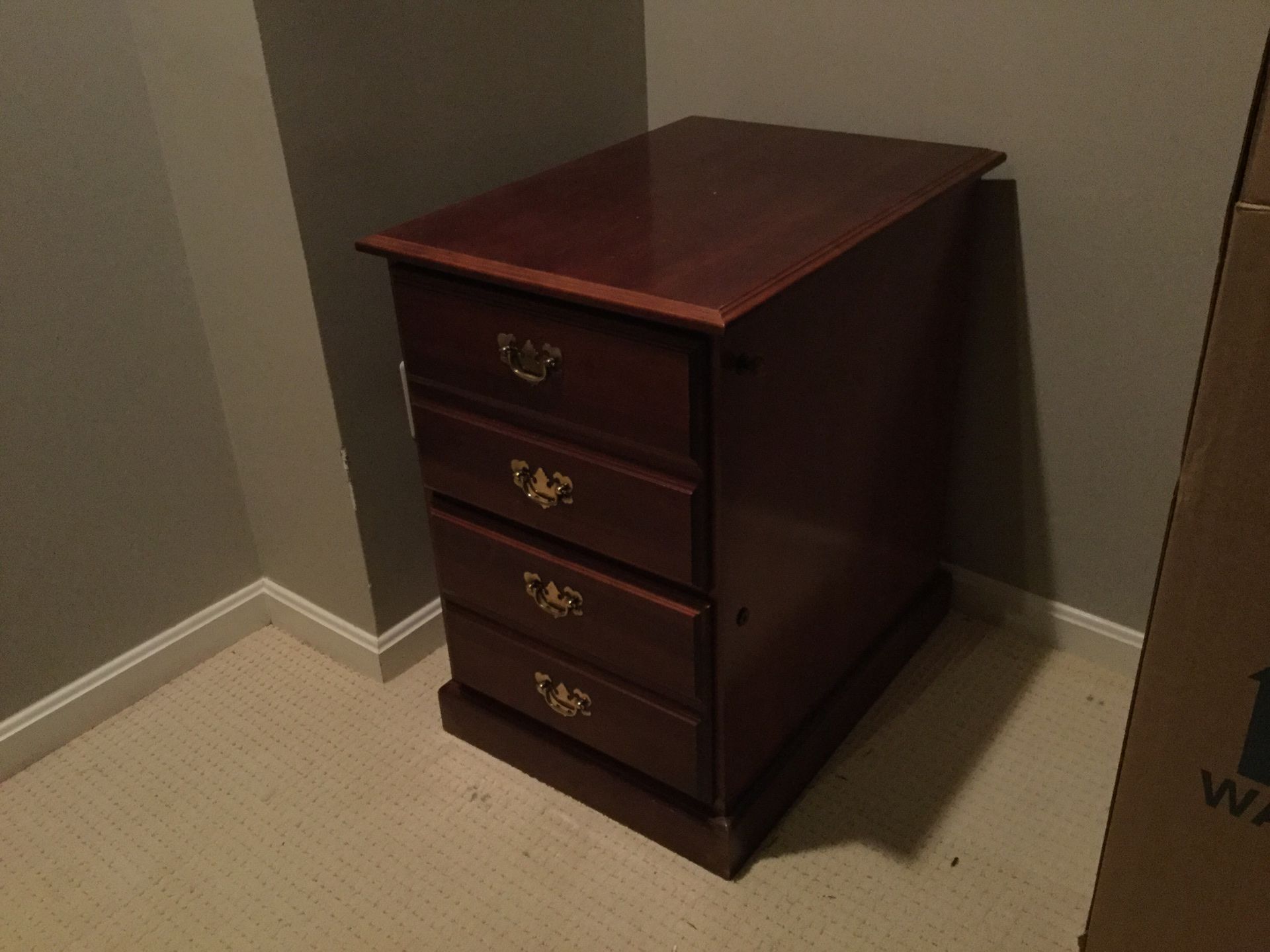 Cherry two drawer file cabinet