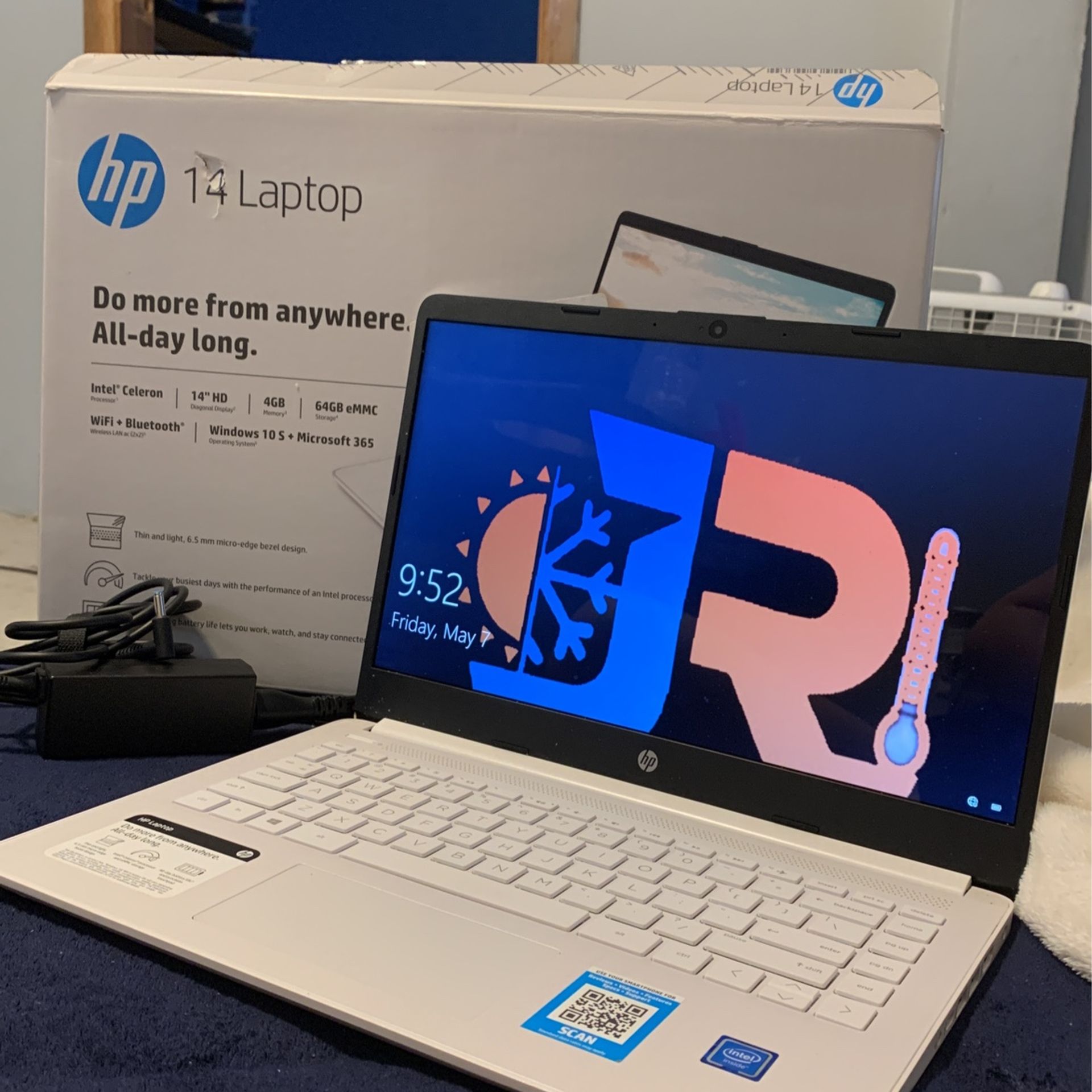 HP 14 Latop, White