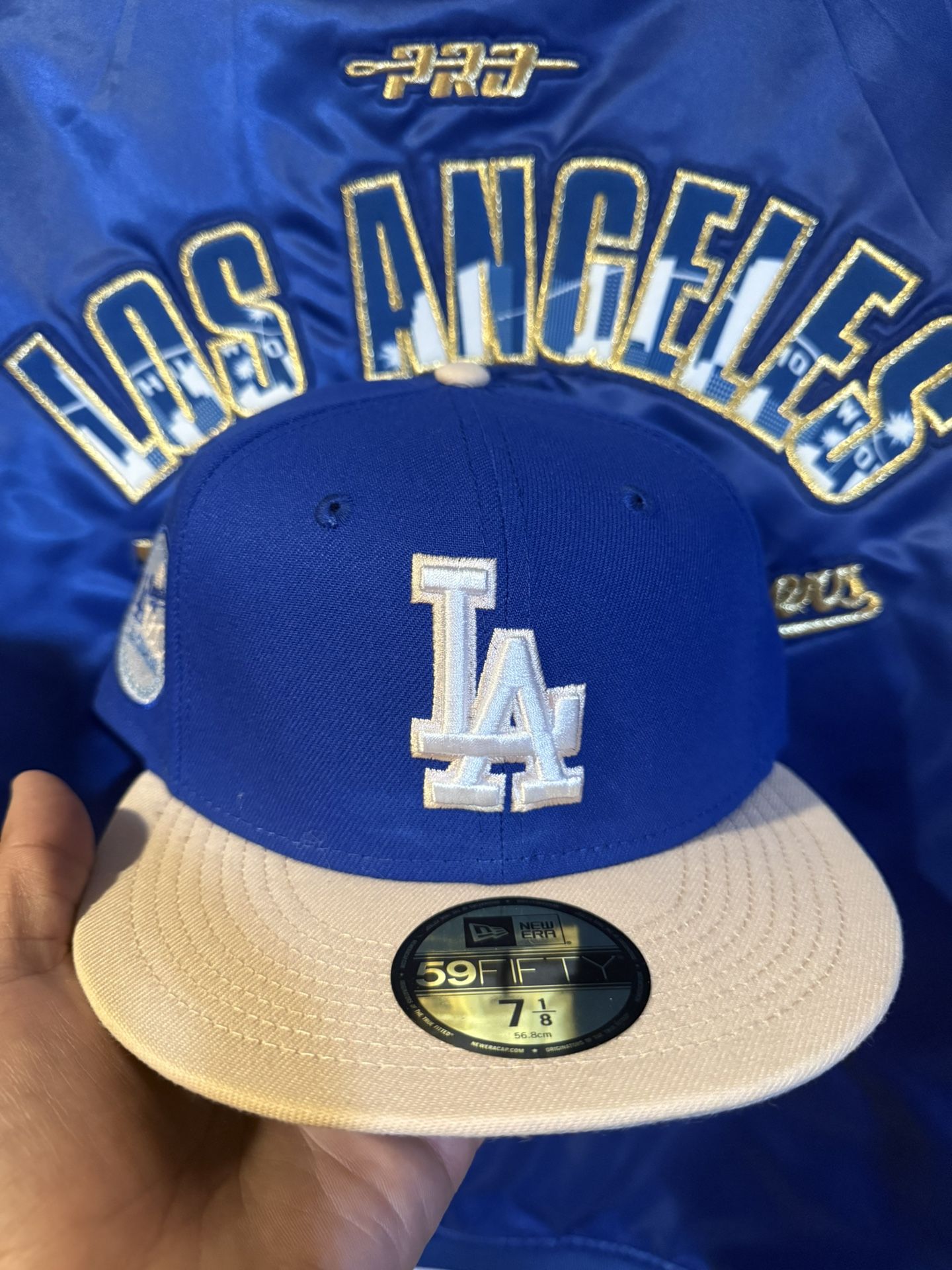 Dodgers Blue Khaki New Era All Star Game 1980 Patch Fitted Hat Cap