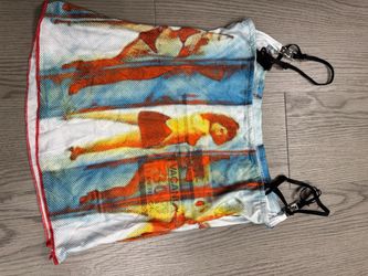 Graphic Print Mesh Cami Top