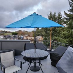 Patio Table For 4 With Cover & Umbrella 