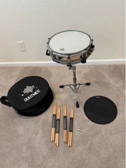In Upland 91784. Remo Touchmaster 13” piccolo snare drum 2.5” deep Yamaha stand 4 new sticks key soft bag practice pad $140 cash 2401 n Euclid ave Upl