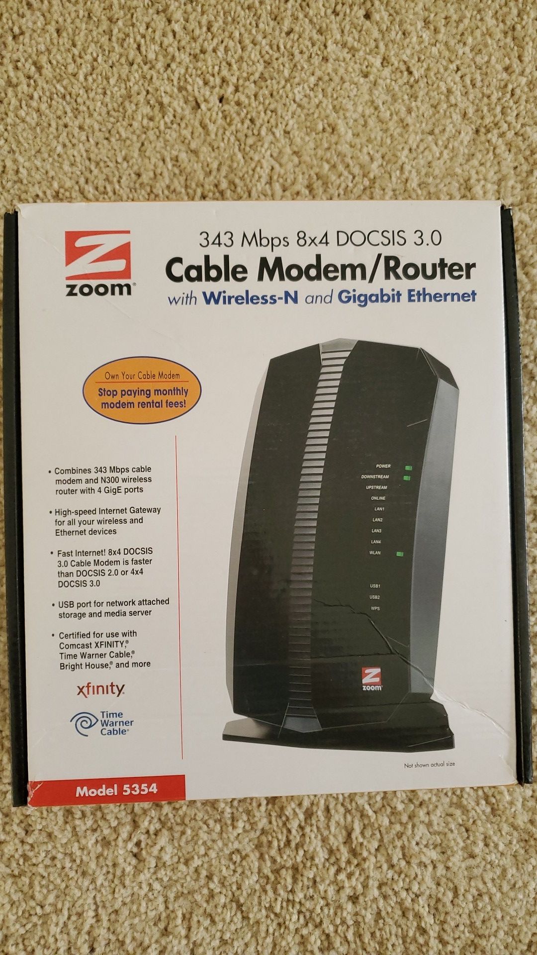 343 Mbps 8x4 DOCSIS 3.0 Cable Modem/Router