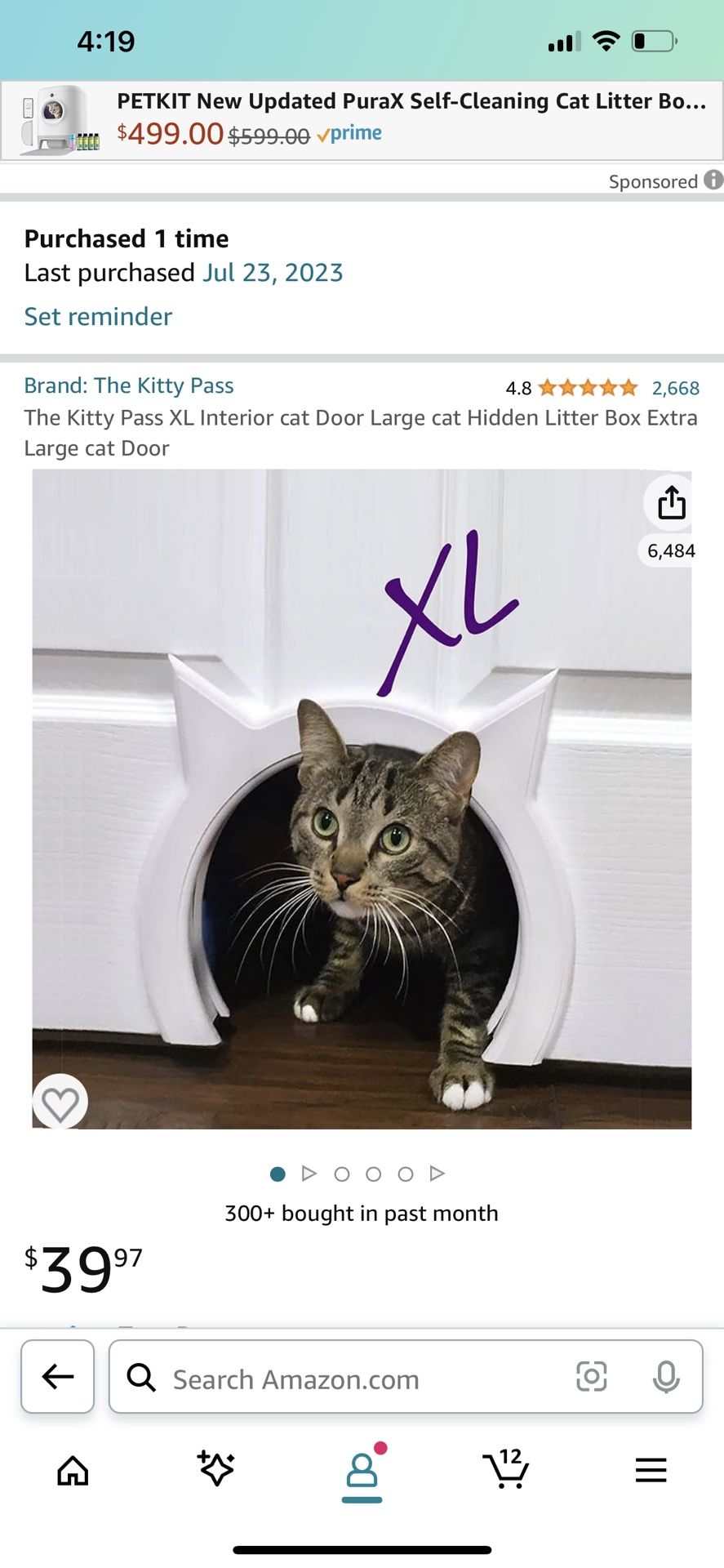 XL Kitty Pass Interior Door