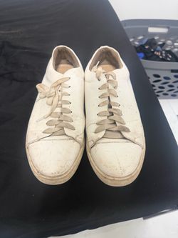 White Leather Low-Top Sneakers