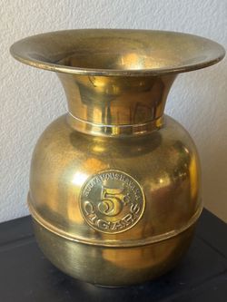 Brass Spittoon All Famous Havana 5¢ Cigars