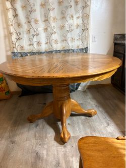 Round wooden table