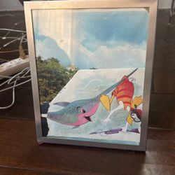 Walt Disney Donald Duck with swordfish diving