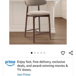 COLAMY Upholstered Counter Height Bar Stools, Kitchen Island Stools with Back, Modern Counter Stools with Wood Legs for Kitchen Island Dining Room Bar