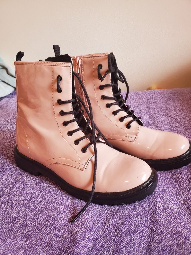 Princess Vera Wang pink combat boots