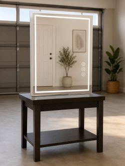 Electric mirror that lights up and has a defogger