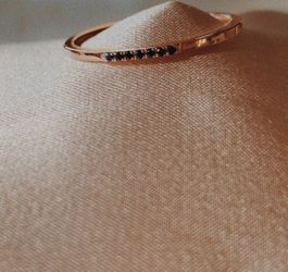 14k Rose Gold Black Sapphire Ring – Size 6.5