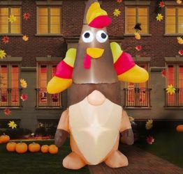 5ft Thanksgiving Inflatable Cute Gnome Decoration, LED