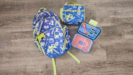 Backpack, lunch box, and lunch container