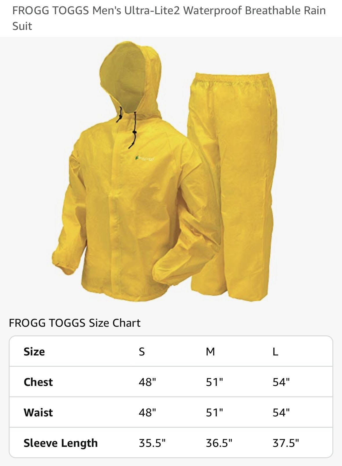 Frogg Toggs Yellow