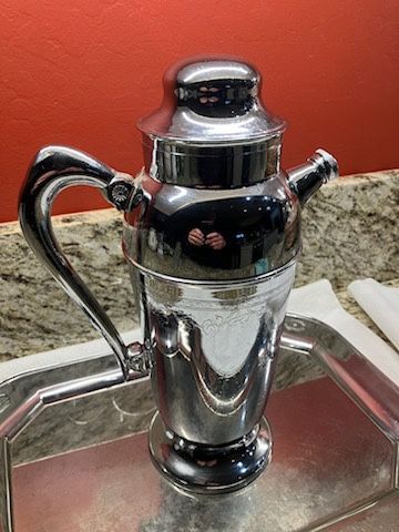  Vintage Art Deco Chrome Keystonwear cocktail shaker 