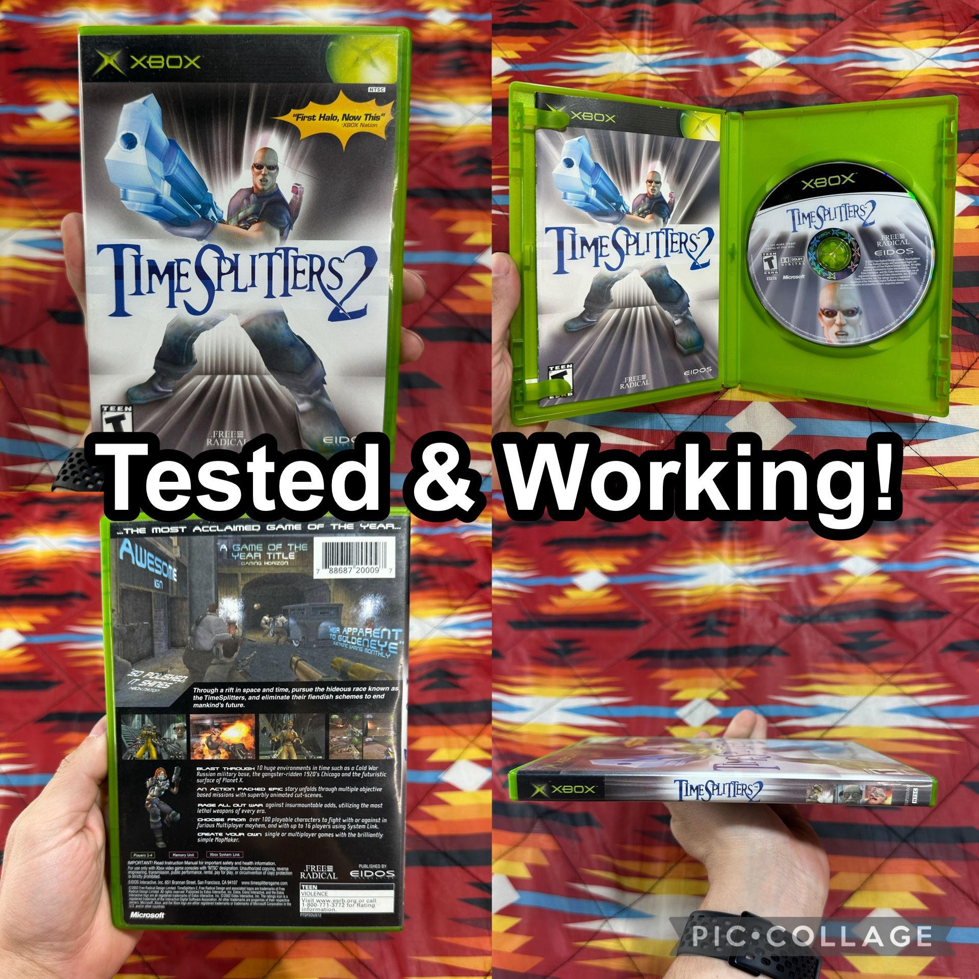 TimeSplitters 2 (Microsoft Xbox, 2002) CIB Complete W/ Manual TESTED & WORKING!