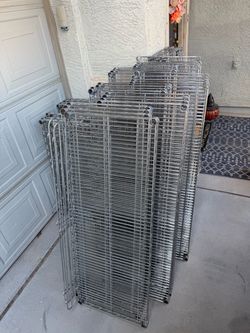 Huge Wire Shelving, Shelving Racks Lot, Some w/Wheels, New Condition, Must Read Description.