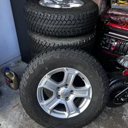 Set Of bridgestone dueler a/t 245/75r17 112t m+s Tires With Rims 