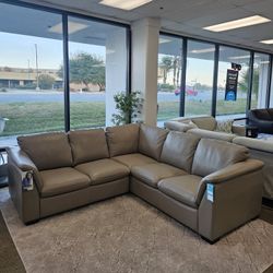 Italian Leather Sectional - Arond 
