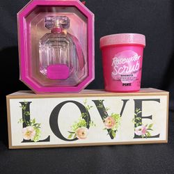 Victoria’s Secret Bombshell Magic Eau De Parfum+PINK Rose water Body Scrub