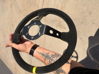 Black Suede Racing Steering Wheel