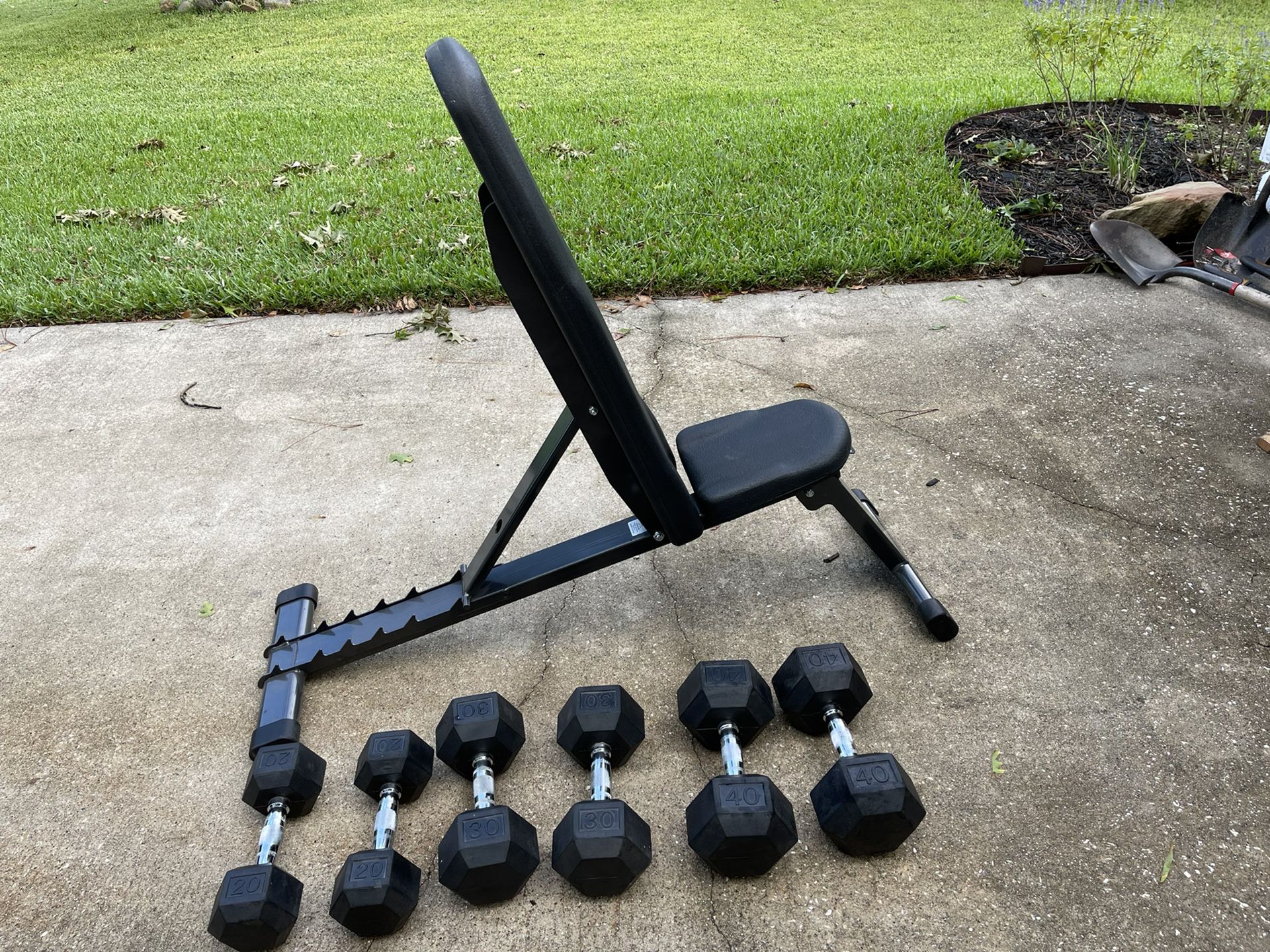 Flat Incline Decline Bench And Dumbbells Bench Press Adjustable - Collapsible 