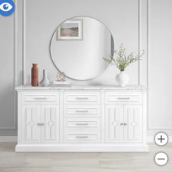 72 Inch White Console 