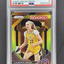 2024 Panini Brown Gold Prizm Monopoly WNBA Cameron Brink RC Rookie /249 PSA 10