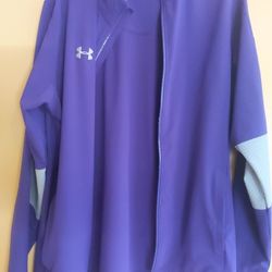 Under Armour Heat Gear Windbreaker Purple Jacket Size Medium Loose