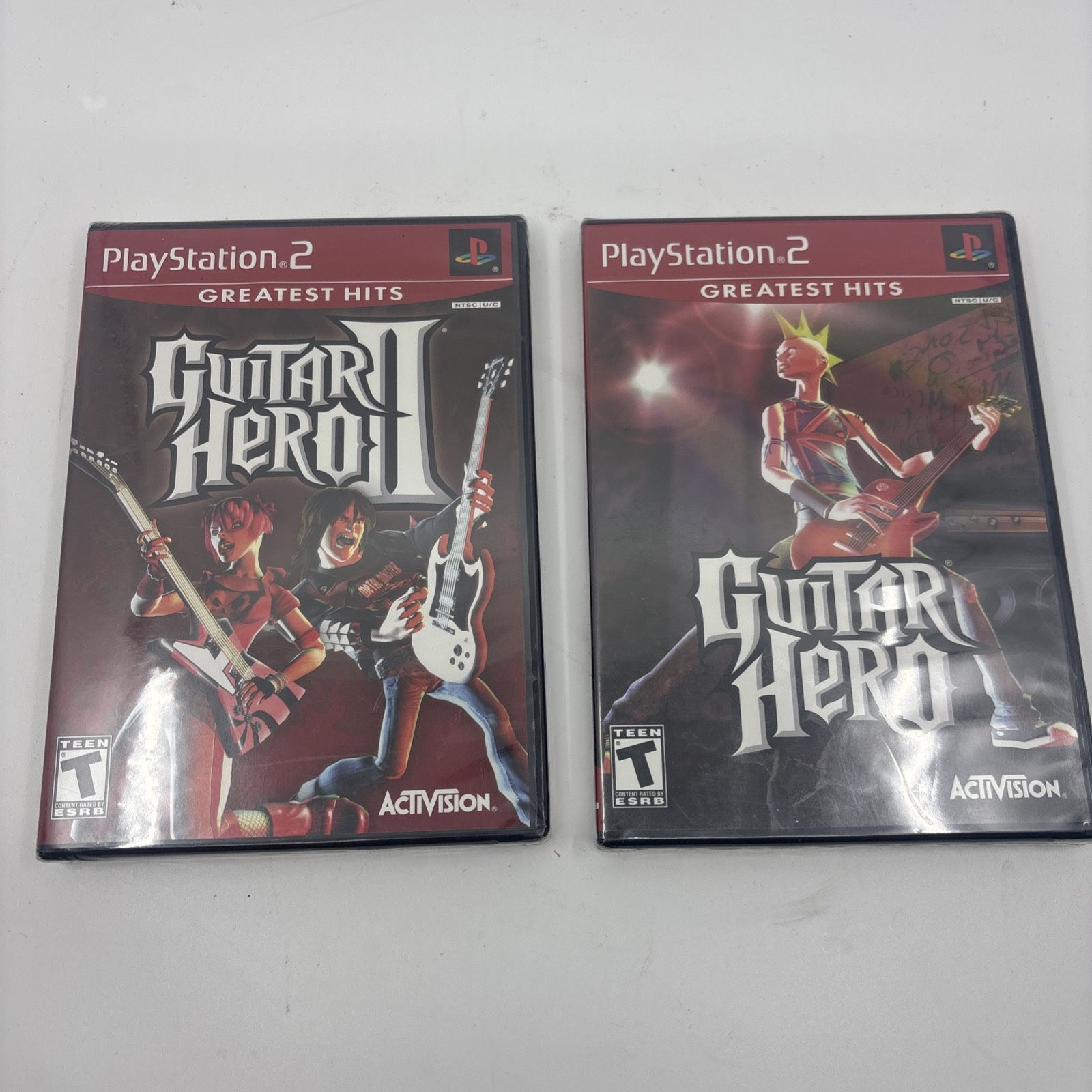 Lot of 2: Guitar Hero & Guitar Hero ii (Sony PlayStation 2, 2006) PS2 SEALED