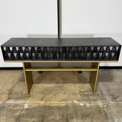 Custom-built Luxe Console 2-Drawer (Black/ Gold)