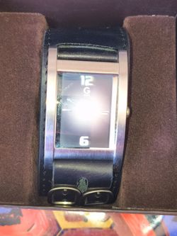Guess G Watch with Black Leather Cuff Band