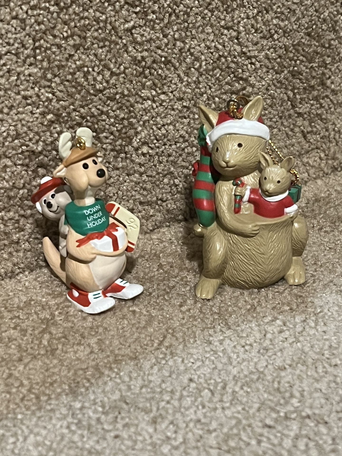 Hallmark Ornament Christmas Down-Under Holiday 1992 Kangaroo & Koala set of 2