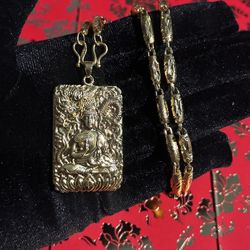 24K Gold PLATED Buddha Dragon Necklace