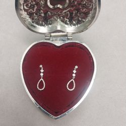 White Gold Diamond Earrings 💎 Wedding