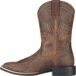 NEW Size 9.5 Or 10 Wide Ariat Men Western Cowboy Boots Sport Wide Square Toe Boot