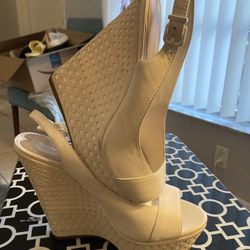 White 3.5”Wedge Gianni Bini Women Sandal
