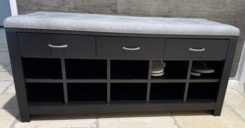Spinnaker Gray Storage Bench