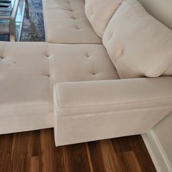 White Fabric Sleeper Sofa