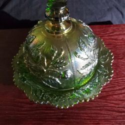 Imperial Green Carnival Glass Vintage 