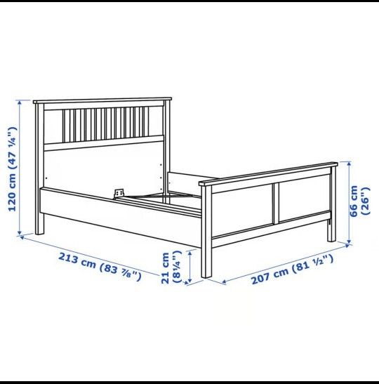 IKEA HEMNES King Bed frame, slats and support beam
