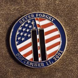 Never Forget 9/11 League City VFD Memorial Stair Climb Challenge Coin Fire Dep