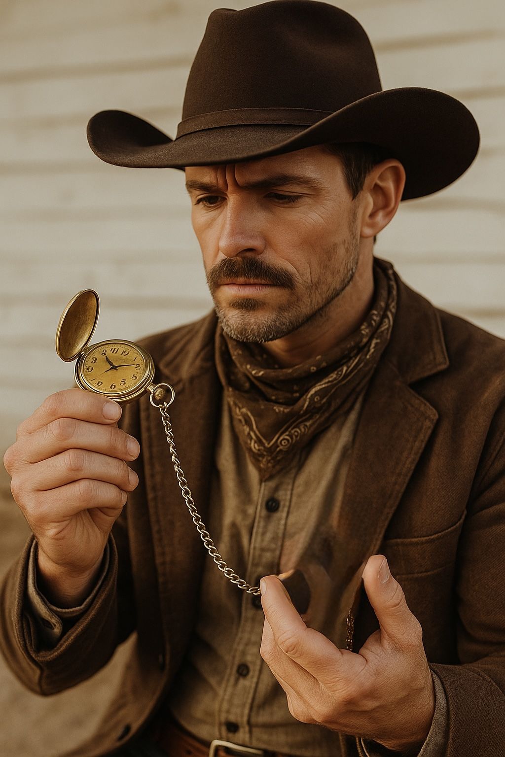 Native U.S.A. 1990s Gold-Tone Eagle Pocket Watch Quartz, Black Front Medallion