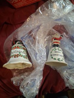 Two christmas bells  ceramic