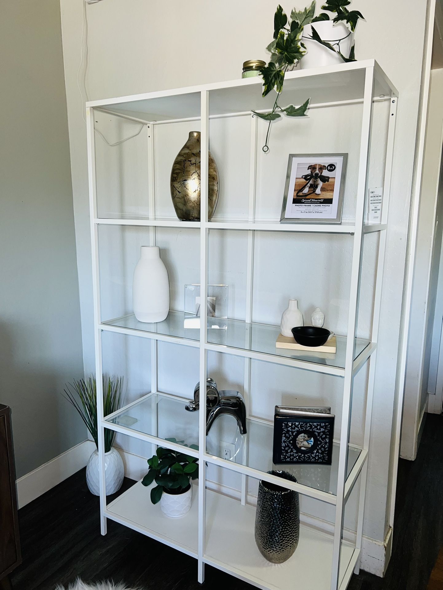 Glass And Metal Shelf ** $80